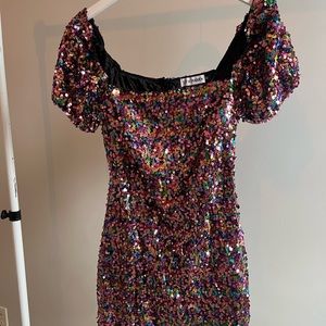Steve Madden size M mini dress. Multi-color sequin detail all over.